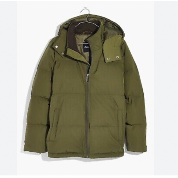 Madewell Green Quilted Down Puffer Coat - Picture 2 of 7